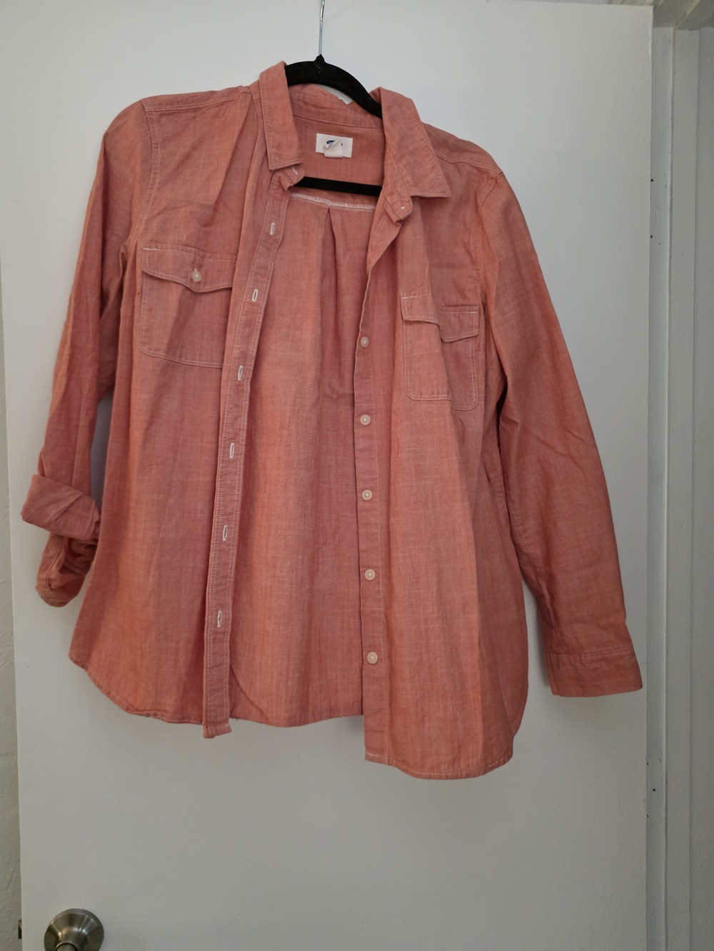 Old Navy Men's Coral Button-Front Casual Shirt
